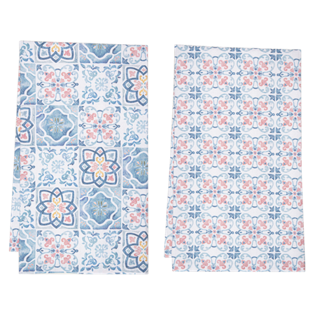 Vintage Tile Pattern Tea Towel