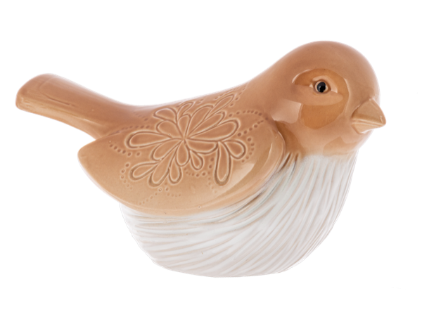 Reactive Glaze Bird with Debossed Medallion