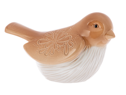 Reactive Glaze Bird with Debossed Medallion