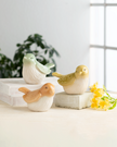 Reactive Glaze Bird with Debossed Medallion