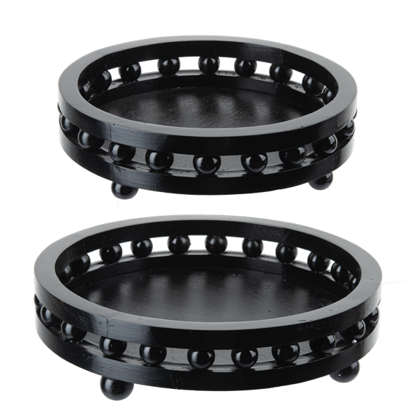Black Round Beaded Tray