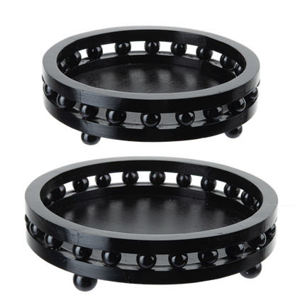 Black Round Beaded Tray