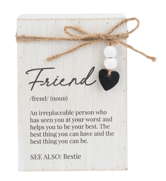 Message Block with Beaded Heart