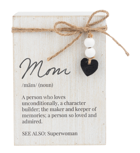 Message Block with Beaded Heart