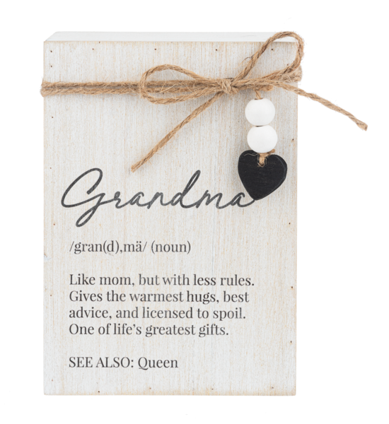 Message Block with Beaded Heart