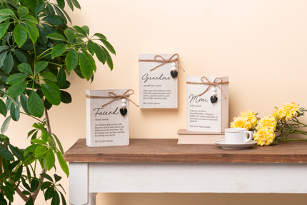 Message Block with Beaded Heart