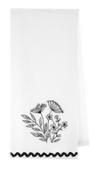 Embroidered Floral Tea Towel