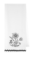 Embroidered Floral Tea Towel