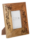 Natrural Carved Leaf 4x6 Frame