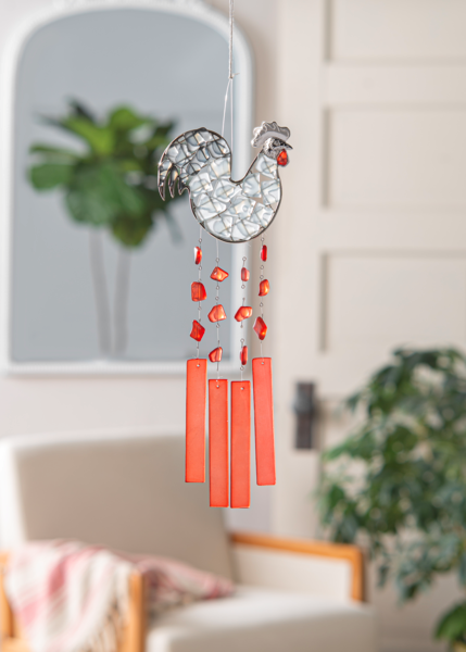 Glass Rooster windchime