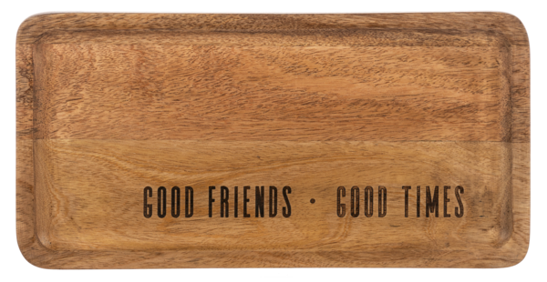 Etched Good Friends, Good Times Rectangle Serving Tray (2 pc. set)