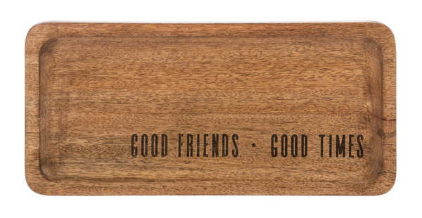 Etched Good Friends, Good Times Rectangle Serving Tray (2 pc. set)