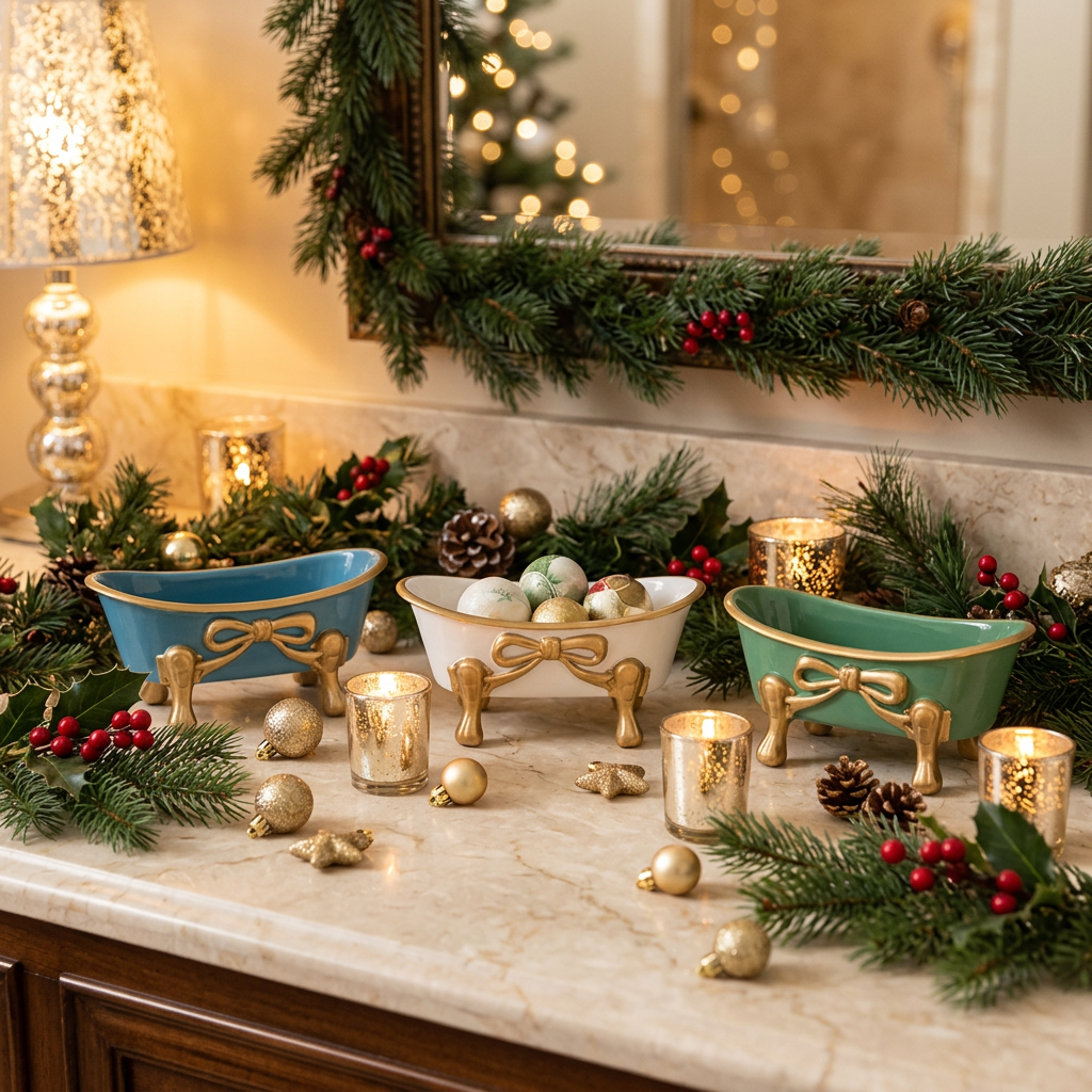 Mini Christmas metal bathtub