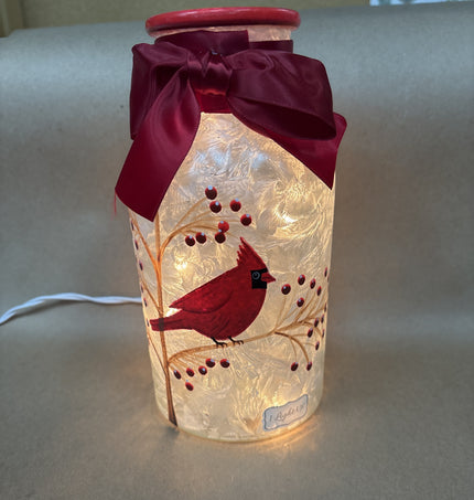 Hand Painted Cardinal Light up Decor