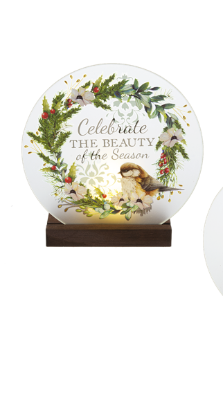 Winter Florals Printed LED Table Decor