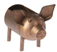 Antique Copper finish Pig Planter