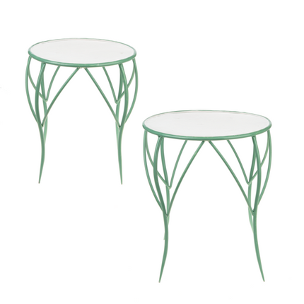 Sage & White Mini Table Plant Stand