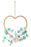 Beaded and metal heart wall hanging