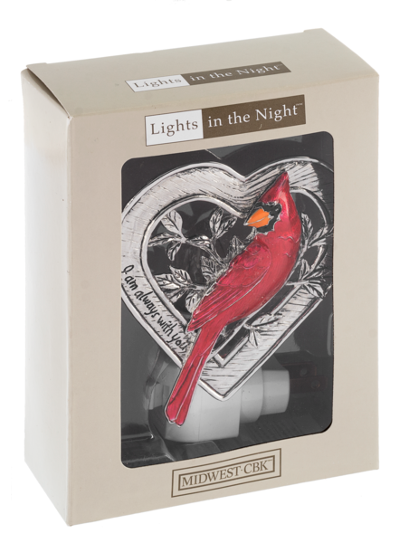 Cardinal Heart Memorial Night Light