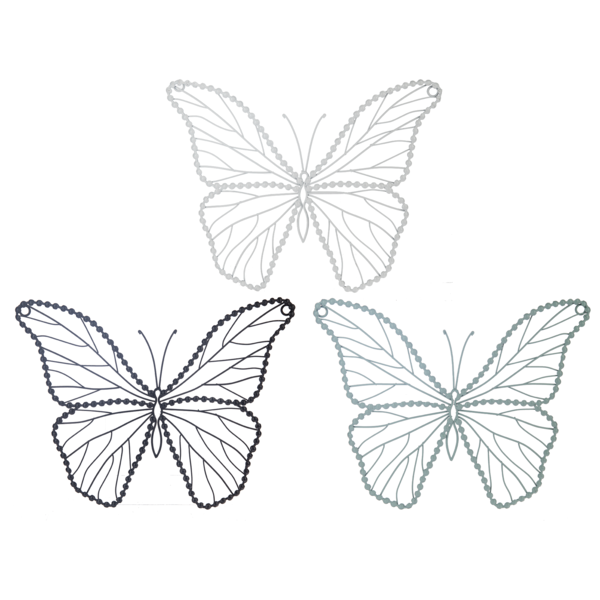 Wirework Butterfly with Beaded Edge Wall Decor