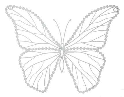 Wirework Butterfly with Beaded Edge Wall Decor