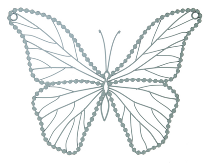 Wirework Butterfly with Beaded Edge Wall Decor