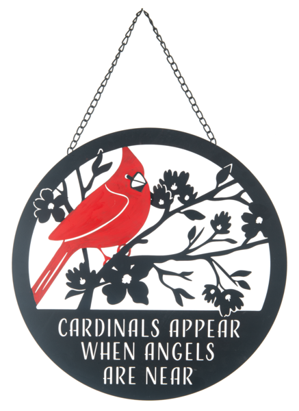 Round Laser Cut Cardinal Memorial Wall Decor