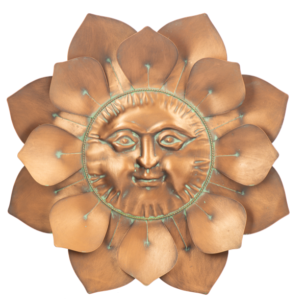 Copper Finish Sun Face Wall Decor
