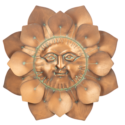 Copper Finish Sun Face Wall Decor