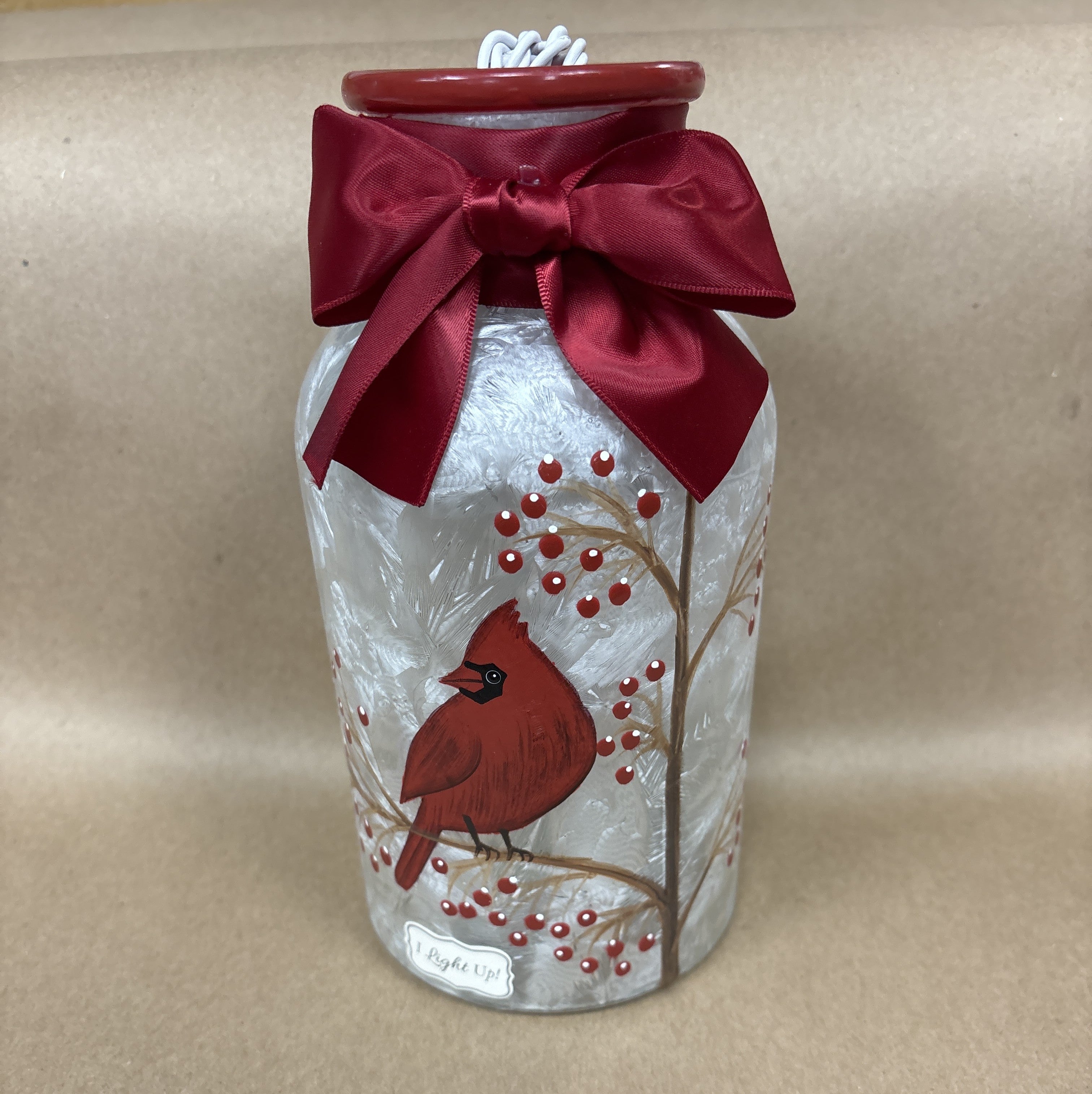 Hand Painted Cardinal Light up Decor