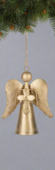 Large Gold Angel Bell Ornament