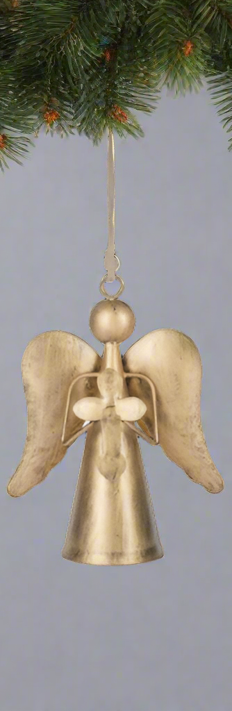 Large Gold Angel Bell Ornament