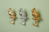 Metallic Cardinal on Branch Wall Hook