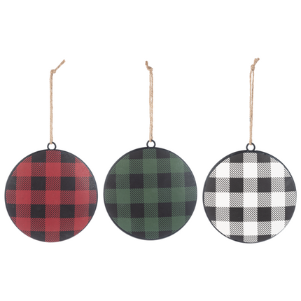 Buffalo Plaid Disc Ornament