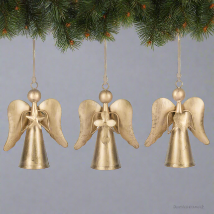 Large Gold Angel Bell Ornament