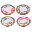 Round Holiday Floral Tidbit Tray