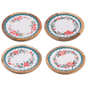 Round Holiday Floral Tidbit Tray