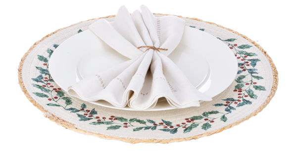 Cardinal & Botanical Woven Placemat (4 pc. set)