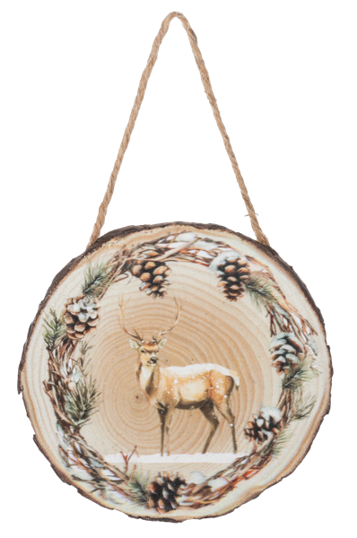 Winter Woodland Wood Slice Ornament