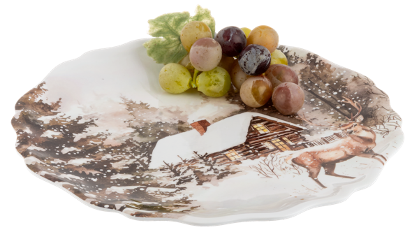 Winter Stag & Cabin Plate