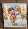 Snowman light up canvas wall art