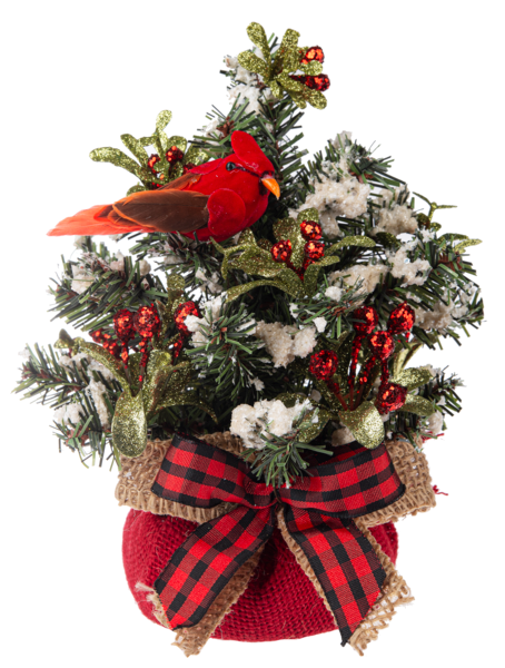 Mini Cardinal Evergreen Trees