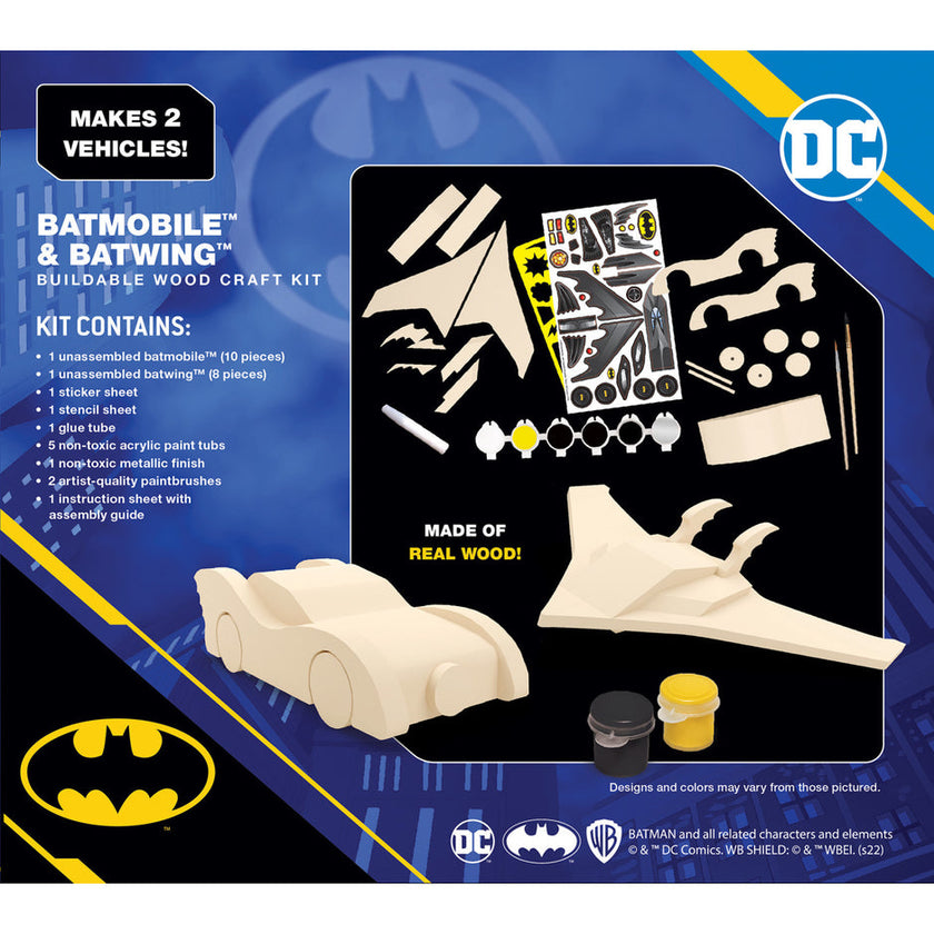Batman - Batmobile & Batwing Wood Craft Kit-3y+