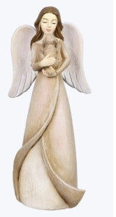 Angel holding a cat or dog