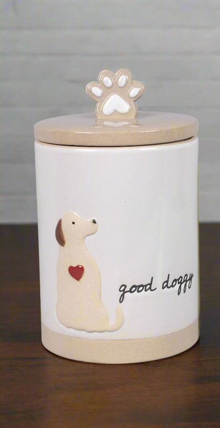 Stoneware Dog and Cat Treat Jar