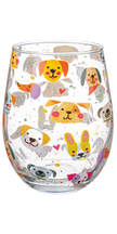 Dog or Cat stemless wine glass