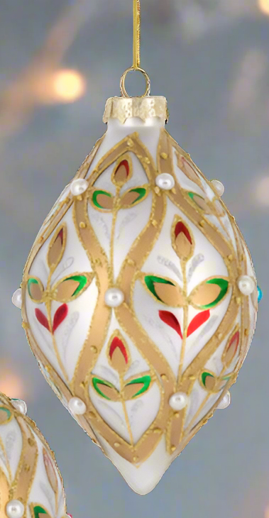 Glass Ornament with pearls