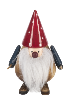 Santa Gnome on Skis Figurines