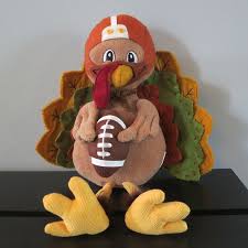 Stuffed Turkey with football shelf sitter