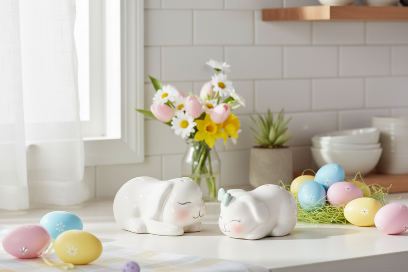 Sleeping Bunnies Salt and Pepper Shakers